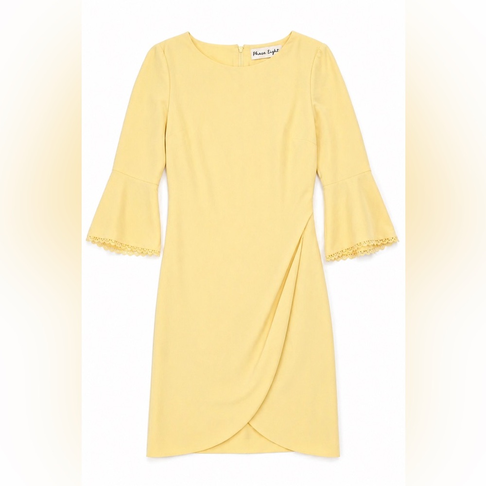 Phase Seven Pastel Yellow Bell Sleeve Dress